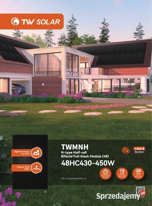 TW Solar 440W TWMNH48HC440 Bifacial Glassglass
