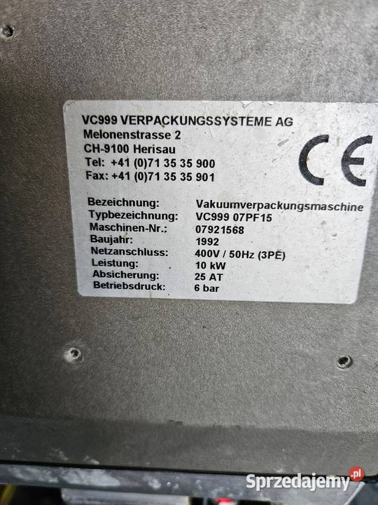 Inauen VC999 07PF15 Pakowaczka Próżniowa Rolkowa Krotoszyn