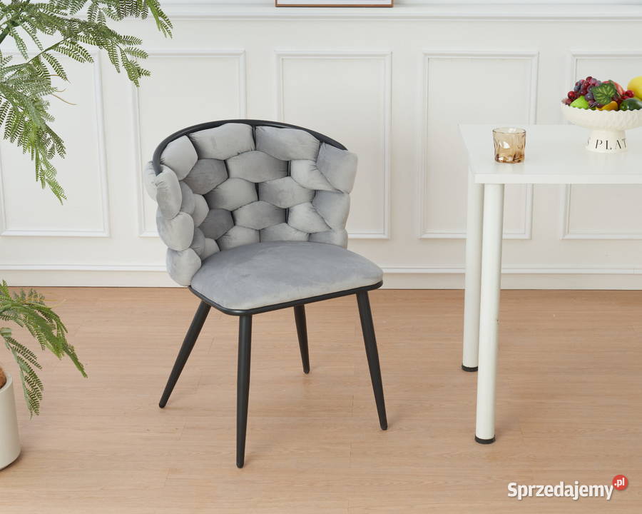 Krzesło szaroczarne Glamour Nowojorskie Prima Golkowice