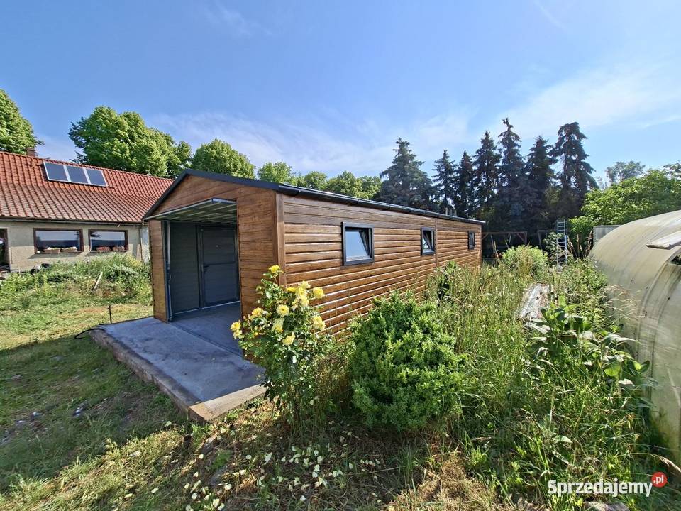 Garaż blaszany drewnopodobny 45 x 10 Orynnowanie Gorzów Wielkopolski