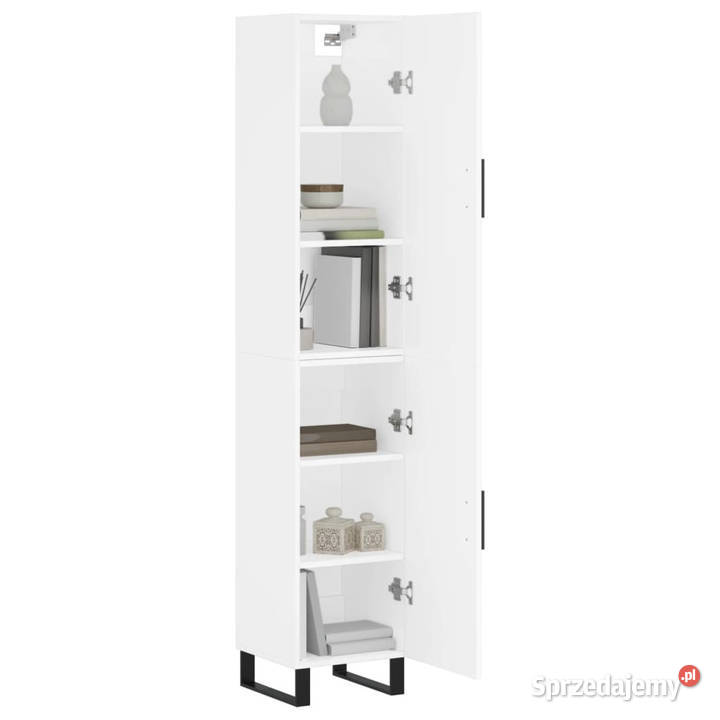Wysoka szafka biała 345x34x180 materiał Warszawa