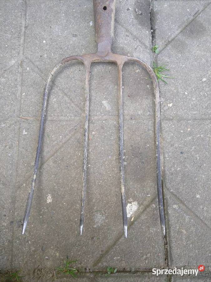 Widły 4 zębne gospodarcze do siana kiszonki kute śląskie