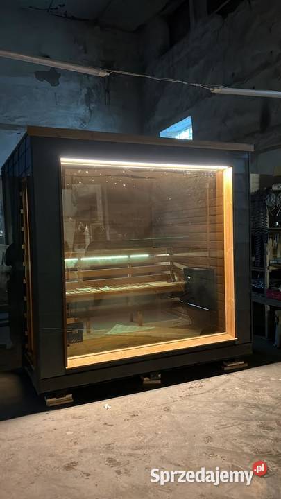 Modern Sauna Ogrodowa Bogato Wyposażona z Piecem Architektura ogrodowa