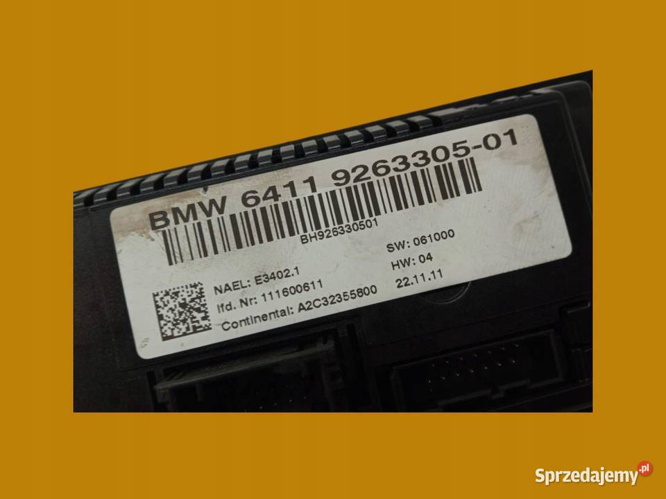 PANEL NAWIEWU E92 9263305 Bmw Seria 3 Coupe I