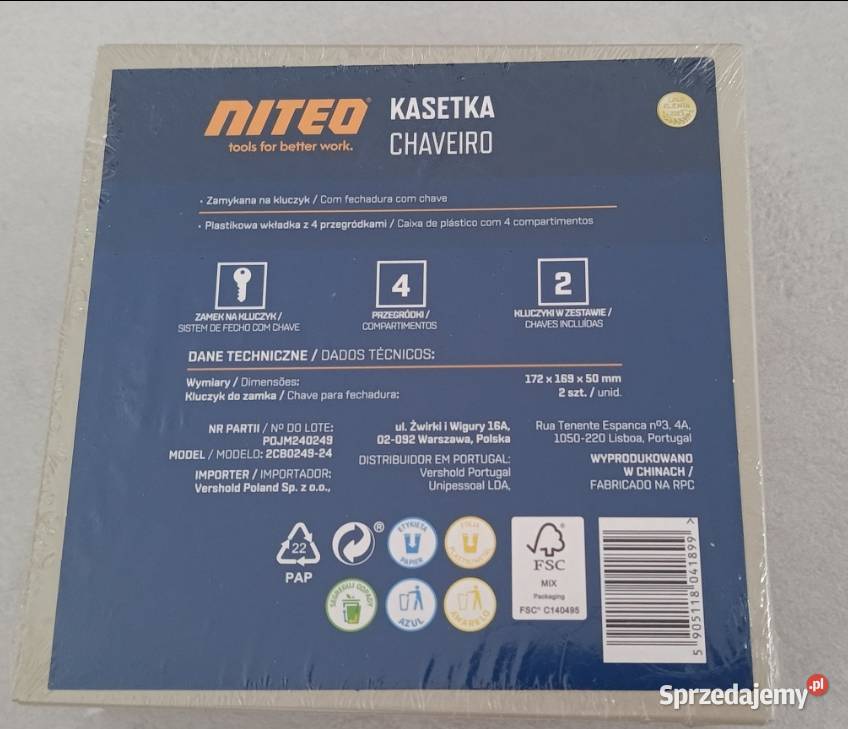 NITEO metalowa kasetka zamykana na kluczyk z Ełk