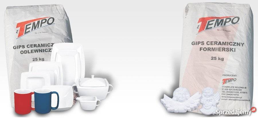 GIPS CERAMICZNY BIAŁY odlewniczy pakowany worek Materiały budowlane Kraków