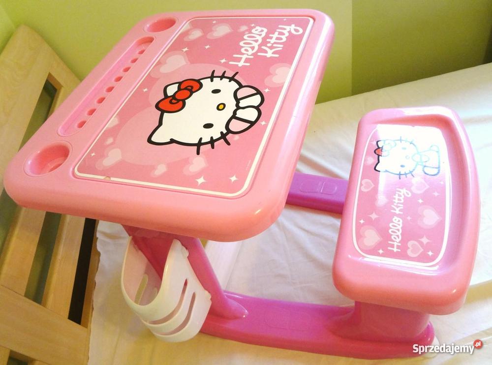 Różowe Biurko STOLIK Hello Kitty ŁAWECZKA z krze Bydgoszcz