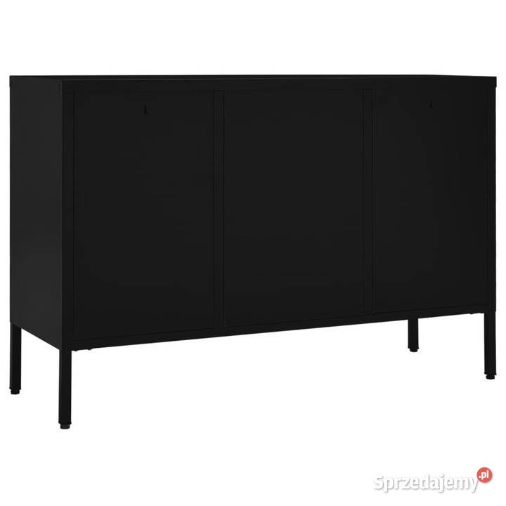 Komoda czarna 105x35x70 stal i szkło hartowane Warszawa