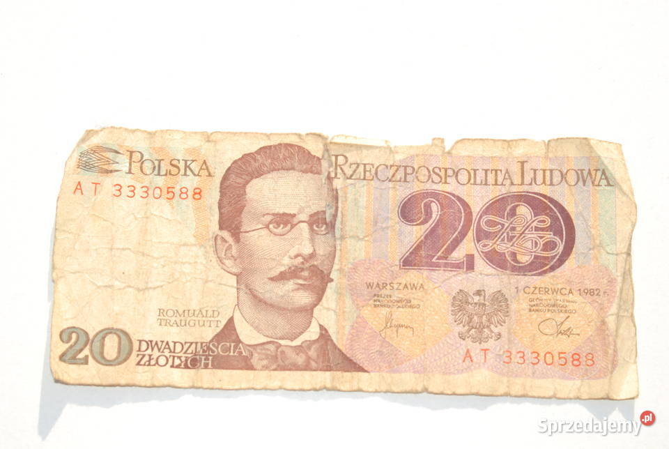 Stary banknot 20 złotych Traugutt 1982 antyk Kolekcje Cieszyn