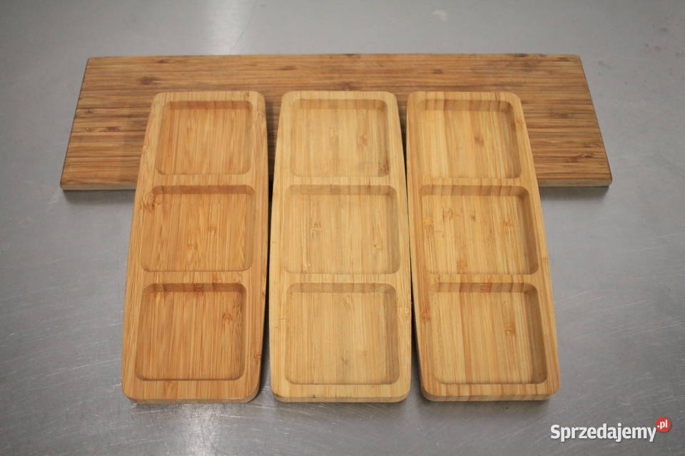 Drewniane miseczki niskie ładny komplet