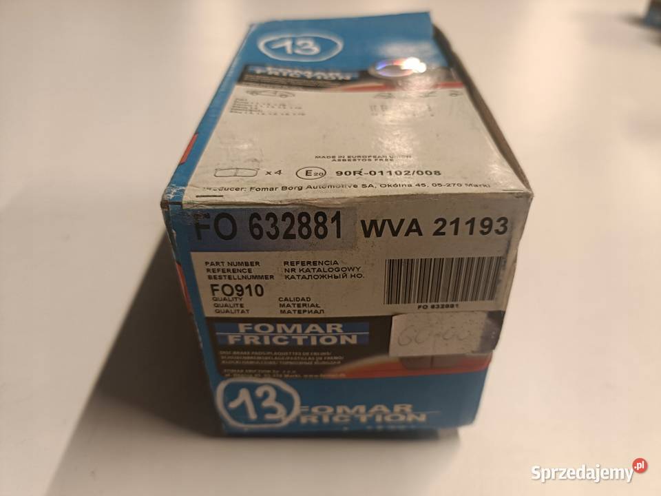 Fiat Siena PRZEDNIE KLOCKI HAMULCOWE przód Układ hamulcowy Chełm