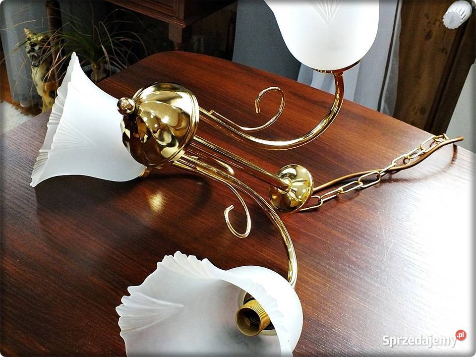 Złoty Żyrandol 3 ramienny Lampa wisząca sufitowa Lampy wiszące Żary