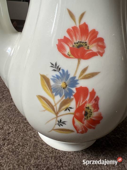 Antyk dzbanek porcelanowy wzór maki chabry Zabrze