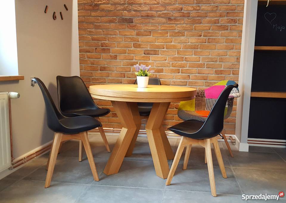 Stół dębowy okrągły fornirowany PROMOCJA podkarpackie Krosno