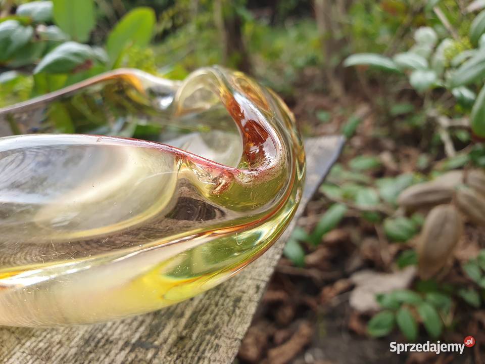 Miseczka popielniczka czeskie szkło śląskie Myszków