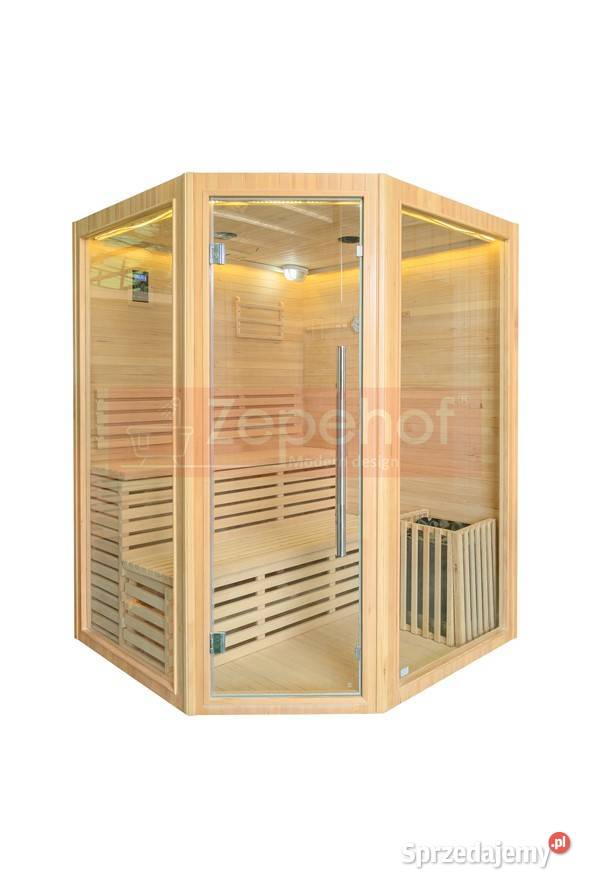 Sauna fińska sucha z piecem 1600x1600mm MOC 60 Grabówka