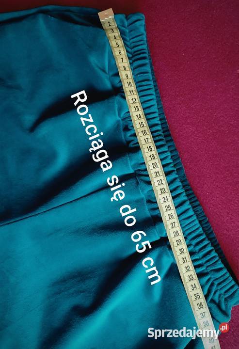 Dres niebieski komplet welurowy wiskoza Cieszyn