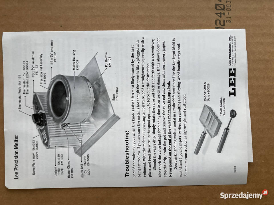 Lee Precision Melter Kociołek do roztapiania Wrocław