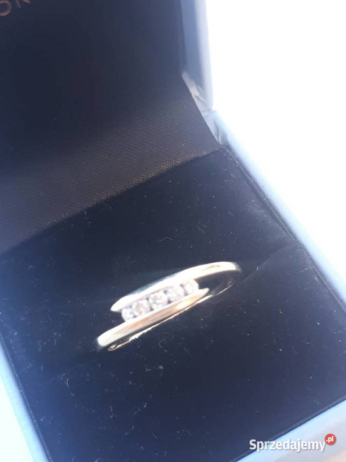 Złoty pierścionek z 5 brylancikami łódzkie Zgierz