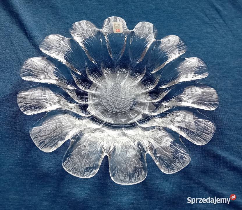 Miska Holmegaard sygnowana szkło mrożone Proj Koźminek