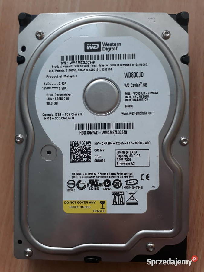 Dysk twardy komputera WD800JD Sokółka