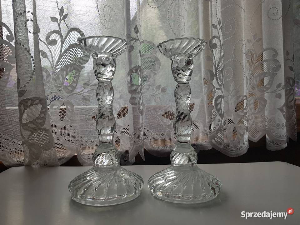 2x świecznik Spirelli świeczniki Ząbkowice szkło