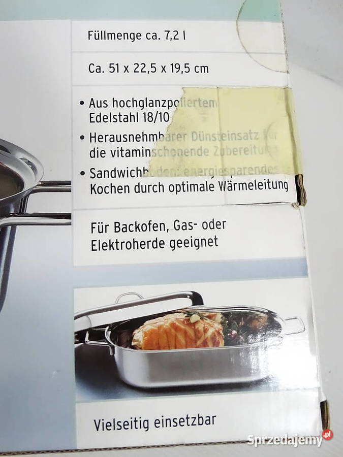Brytfanna Stalowa Uniwersalna TCM 72L NOWA z