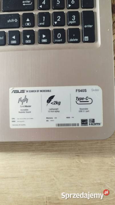 Laptop Asus F 540 S Bieruń