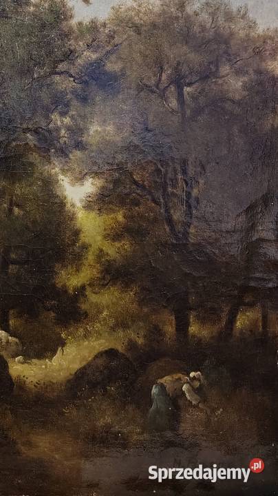 Park stary obraz olejny Kartuzy