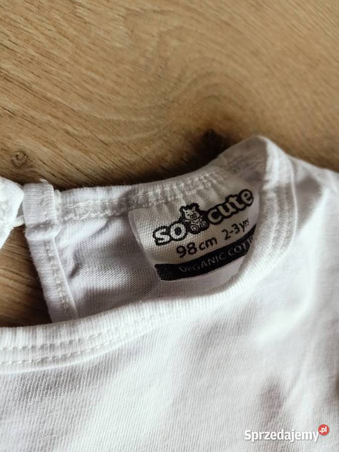 Tshirt koszulka dziewczęca biała 98 Dla Dziecka Płock