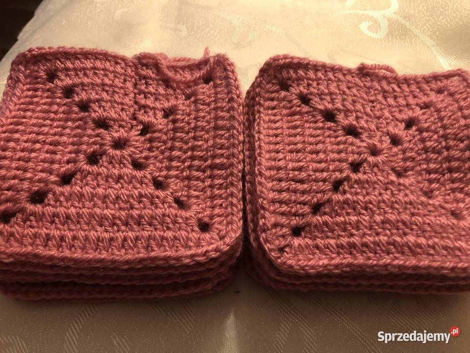 Kwadraty babuni na pledy narzuty poduszki NOWE Zegrze