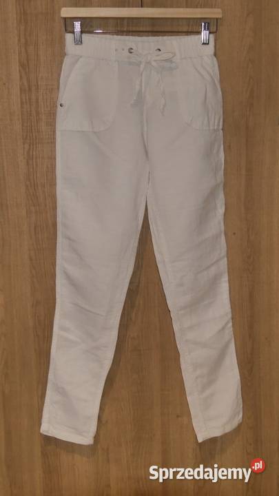 Bershka świetne spodnie lekkie len 34 XS dolnośląskie Wrocław