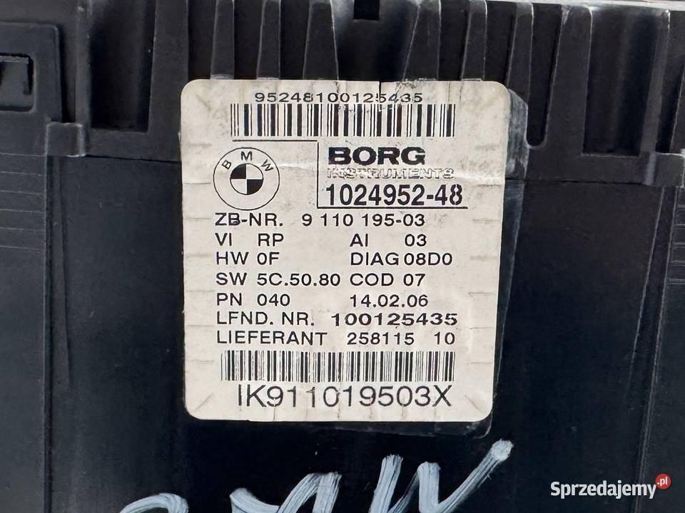 LICZNIK PRĘDKOŚCIOMIERZ ZEGARY BMW S1 E81 E87 Warszawa