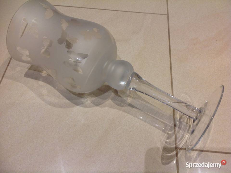 Kielich Ozdobny Lampion Szklany Vintage Nowa Sól