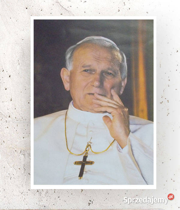 papież Jan Paweł II obrazek A4 vintage plakat z