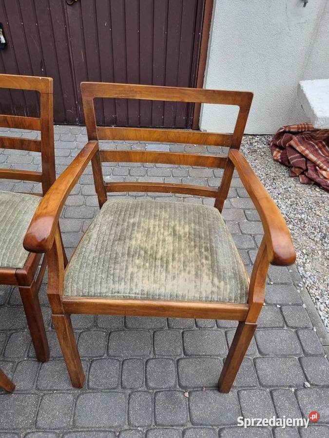 Zestaw krzeseł Artd Devo antyk vintage Antyki, Sztuka, Kolekcje Sękocin Nowy