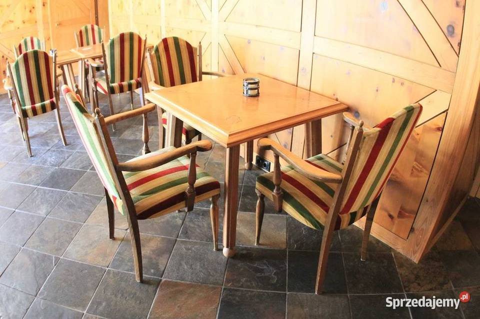 Komplet restauracyjny stół fotele lite drewno 25 sprzedam