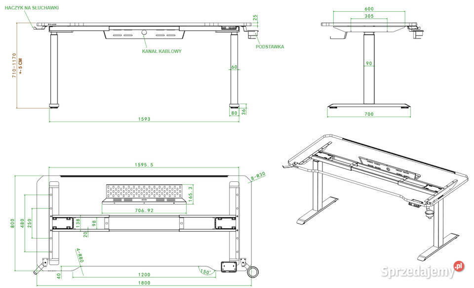 Biurko Gamingowe Angel Nemezis PLUS 18m
