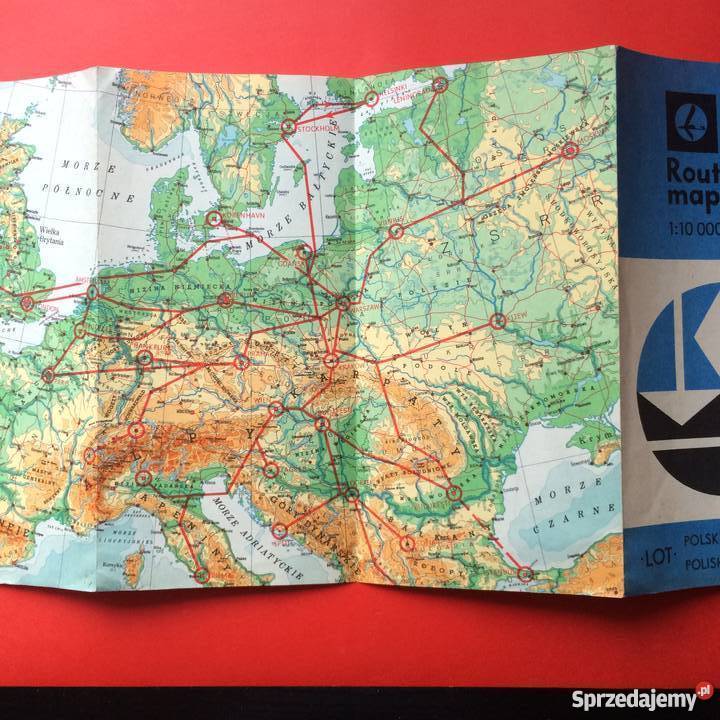 1138 Mapa Polskich Linii Lotniczych LOT Szczecin