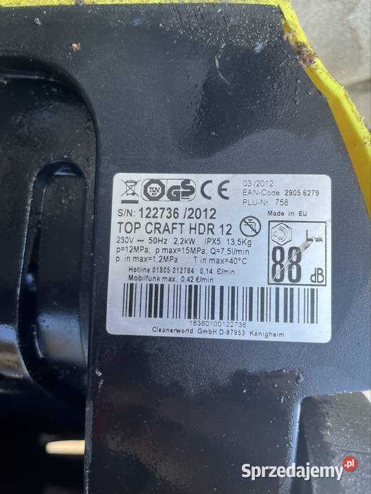 Myjka Top Craft HDR 12 karcher mazowieckie Ostrów Mazowiecka