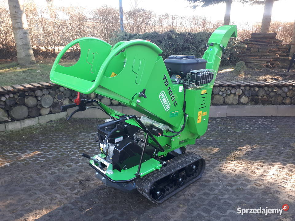 Rębak do gałęzi 10 z silnikiem 18 na gąsienicach Głogoczów