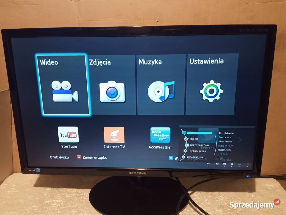 Przekątna ekranu 24 Rodzaj matrycy LED Samsung Monitory i projektory Poznań