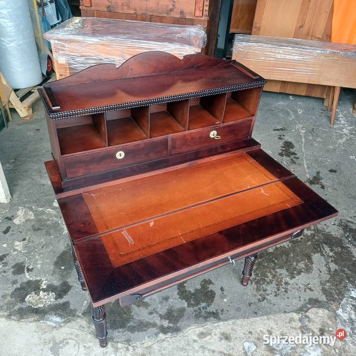 Orzechowe Biurko Sekretarzyk Biedermeier Suchorzew