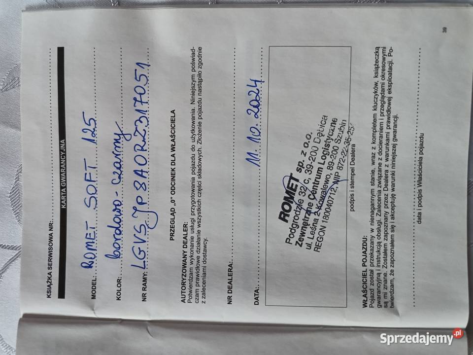 Romet soft 125 kujawsko-pomorskie Łochowo sprzedam