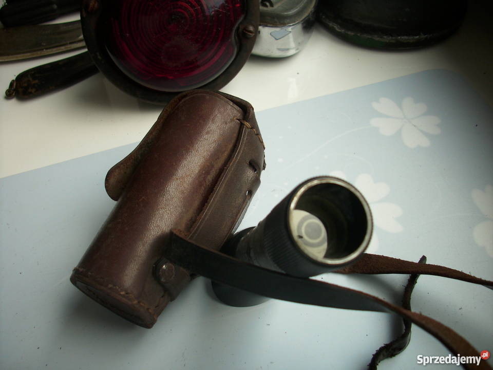 Zabytkowy przedwojenny dalmierz w skórzanym etui Barlinek