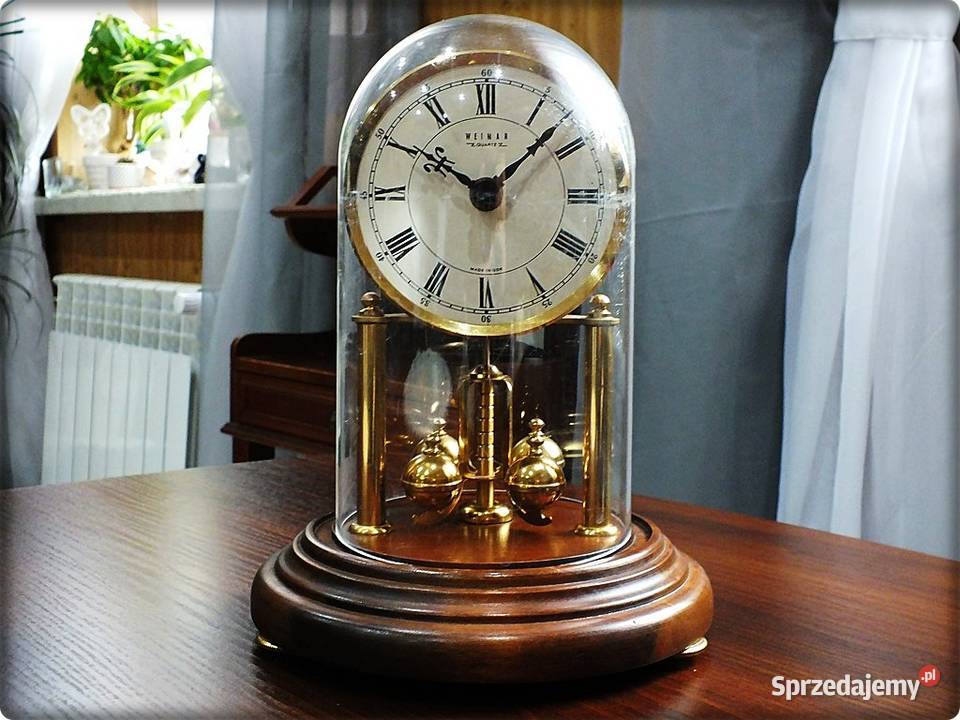 Zegar kominkowy WEIMAR pod szklaną kopułą 26 z Żary
