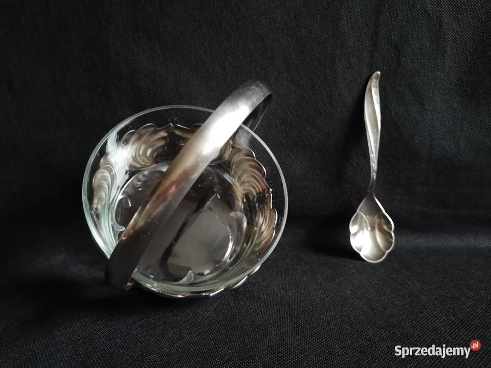 Stara posrebrzana cukierniczka cukiernica plater