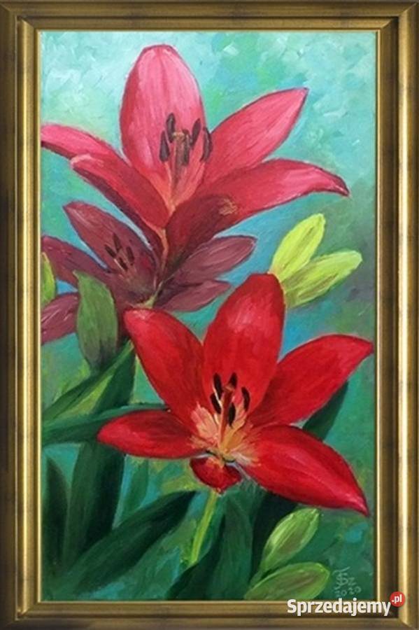 Obraz olejny Czerwone lilie Lublin