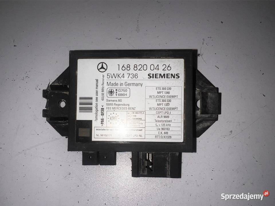 moduł immobilaizera mercedesbenz A W168 Ostrów Wielkopolski sprzedam