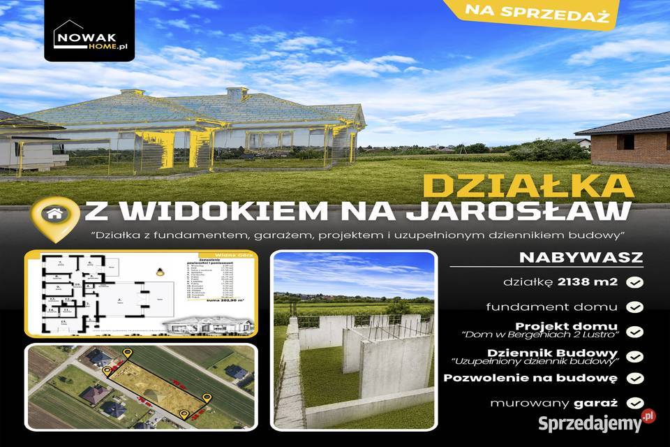 Widna Góra Jarosław Działka budowlana 2138 a 2138m2 podkarpackie
